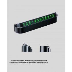 Mey İthalat® Alüminyum Kasa Gri Çevirmeli Araç İçi Telefon Numaratörü