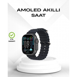 Mey İthalat® AMOLED Akıllı Saat Bluetooth Arama Su Geçirmez