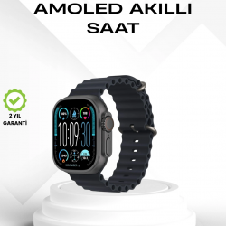 Mey İthalat® AMOLED Akıllı Saat Bluetooth Arama Su Geçirmez