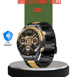 Mey İthalat® Amoled Ekran Akıllı Saat Bluetooth 5.1 Çağrı Destekli 3 Bileklikli