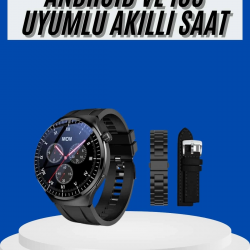 Mey İthalat® Amoled Ekran Akıllı Saat Üç Kordonlu İOS Android Uyumlu