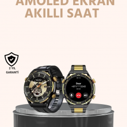 Mey İthalat® Amoled Ekran Akıllı Saat Uyku Nabız Adım Ölçer Su Geçirmez