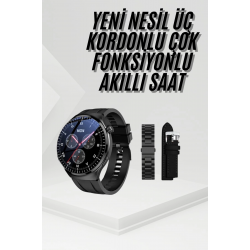 Mey İthalat® Amoled Ekran Metal Deri Silikon Kordonlu Uyku ve Sağlık Takibi
