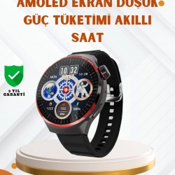 Mey İthalat® AMOLED Ekranlı Akıllı Saat Bluetooth Arama ve NFC Destekli