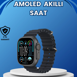Mey İthalat® AMOLED Ultra Akıllı Saat 15 Gün Batarya Güçlü Ekran