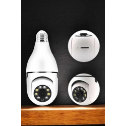 Mey İthalat® Ampul Görünümlü Güvenlik Kamerası Duylu Wifi Kamerası Dönebilen
