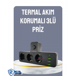 Mey İthalat® Anahtarlı Çoklu Priz 3 USB 1 Type-C Hızlı Şarj Destekli
