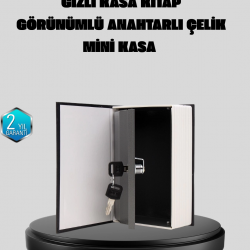 Mey İthalat® Anahtarlı Gizli Kitap Kasa – Metal İç Yapı, Kamuflajlı Sözlük Tasarım