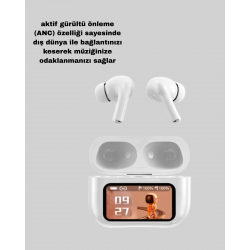 Mey İthalat® ANC Bluetooth Kulaklık – Dokunmatik, Powerbank Kutulu, Akıllı Sensörlü