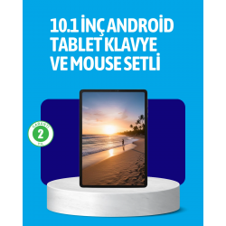 Mey İthalat® Android 15 Tablet Klavyeli Mouse’lu Profesyonel Set