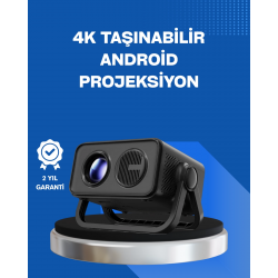 Mey İthalat® Android TV 11 İşletim Sistemli Elektrikli Odaklama Projektör