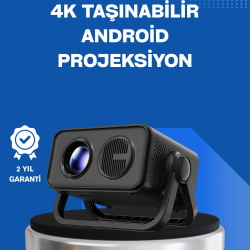 Mey İthalat® Android TV 11 İşletim Sistemli Elektrikli Odaklama Projektör