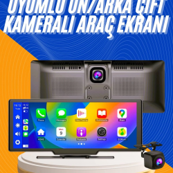 Mey İthalat® Android ve İOS Uyumlu Ön Arka Çift Kameralı Araç Ekranı Dokunmatik CarPlay
