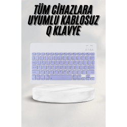 Mey İthalat® Android ve İOS Uyumlu Bluetooth Kablosuz Türkçe Q Klavye Renkli