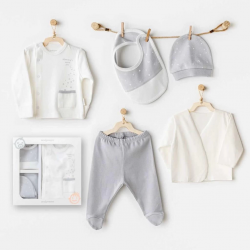 Mey İthalat®   AC25700 Mommy's Little Star 5'Li Hastane Çıkışı Ekru