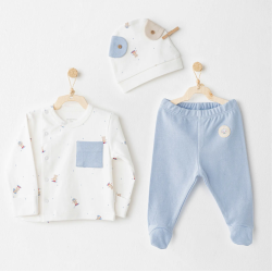 Mey İthalat® AC26073  3'lü Zıbın Takım Blue