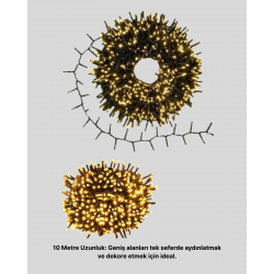 Mey İthalat® Animasyonlu LED Işıklı 10 Metre Uzaktan Kumandalı Dekoratif Işık