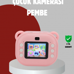 Mey İthalat® Anında Baskı Özellikli Çocuk Kamerası – 24MP HD Çift Lens, 32GB Hafıza ve Oyun Modu