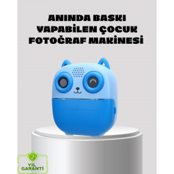 Mey İthalat® Anında Baskı Özellikli Çocuk Kamerası 48MP 1080P Çift Lens 32GB Destekli