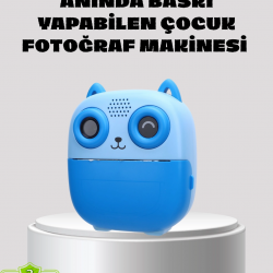 Mey İthalat® Anında Baskı Özellikli Çocuk Kamerası 48MP 1080P Çift Lens 32GB Destekli