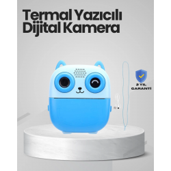 Mey İthalat® Anında Baskı Yapabilen Çocuk Fotoğraf Makinesi Hafıza Kart Destekli