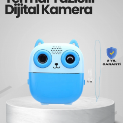 Mey İthalat® Anında Baskı Yapabilen Çocuk Fotoğraf Makinesi Hafıza Kart Destekli