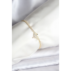 Mey İthalat® Anka Kuşu Model Zirkon Taşlı Gold Renk Pirinç Su Yolu Kadın Bileklik