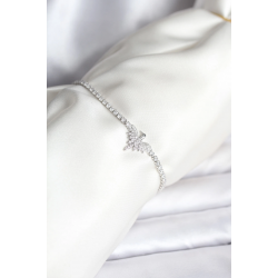 Mey İthalat® Anka Kuşu Model Zirkon Taşlı Gümüş Renk Pirinç Su Yolu Kadın Bileklik