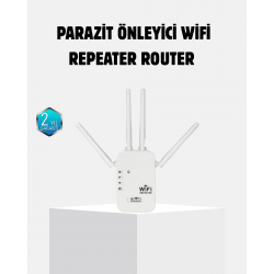 Mey İthalat® Antenli WiFi Repeater 300m2 Kapsama Alanı WPA3 Güvenlikli
