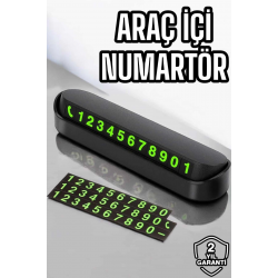 Mey İthalat® Araba Park Numaratörü Araç İçi Numaralık Değiştirilebilir Çevirmeli Mini