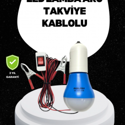 Mey İthalat® Araç Akü Bağlantılı 12V LED Ampul Pratik Işık Çözümü