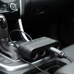 Mey İthalat® Araç Çakmak Çoklayıcı 4 Çıkışlı 2 USB ve Type C Girişli Çok Fonksiyonlu Şarj Ünitesi