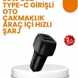 Mey İthalat® Araç Çakmak Girişli 38W Hızlı Şarj Aleti – İki Cihaz Destekli
