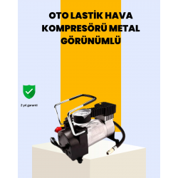 Mey İthalat® Araç Çakmak Girişli Metal Hava Kompresörü 10A Güçlü Motor