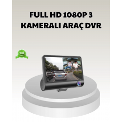 Mey İthalat® Araç DVR Kamerası 3’lü 170° Geniş Açılı Full HD ve Park Destekli