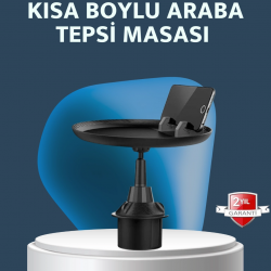 Mey İthalat® Araç İçi 360° Ayarlanabilir Bardaklık Tepsisi Geniş Yüzeyli ve Telefon Standlı