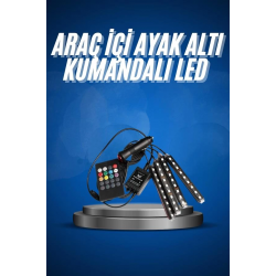 Mey İthalat® Araç İçi Ayak Altı Led 12 Led Işık Sese Müziğe Duyarlı RGB Işıklı Aydınlatma Seti