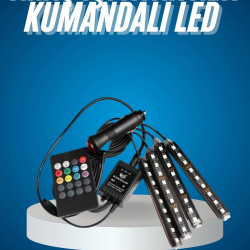 Mey İthalat® Araç Içi Aydınlatma Kumandalı 12 Led Ayak Altı Led Ambiyans Işığı Sese Duyarlı Kumandalı