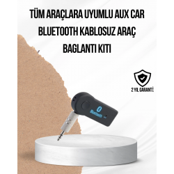 Mey İthalat® Araç İçi Bluetooth AUX Adaptörü ve Telefon Görüşme Cihazı