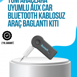 Mey İthalat® Araç İçi Bluetooth AUX Müzik ve Telefon Görüşmesi Adaptörü