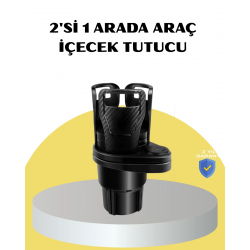 Mey İthalat® Araç İkili Bardak Tutucu Ayarlanabilir Genişlik 360° Döner Sistem