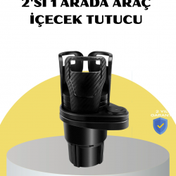 Mey İthalat® Araç İkili Bardak Tutucu Ayarlanabilir Genişlik 360° Döner Sistem