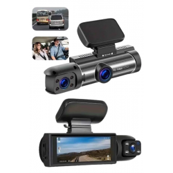 Mey İthalat® Araç Kamerası Black Box Çift Kameralı Ekranlı Full HD Sürüş Kamerası