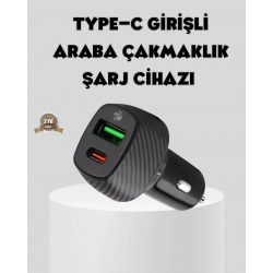 Mey İthalat® Araç Tipi Hızlı Şarj Adaptörü Type-C PD USB Çift Port Kompakt