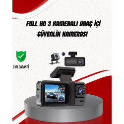 Mey İthalat® Ön Arka ve İç Kamera DashCam 360° Kapsamlı Full HD Araç Güvenlik Sistemi