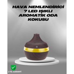 Mey İthalat® Aromaterapi Uyumlu 300 ml LED Işıklı Oda Kokusu Difüzörü