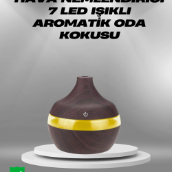 Mey İthalat® Aromaterapi Uyumlu 300 ml LED Işıklı Oda Kokusu Difüzörü