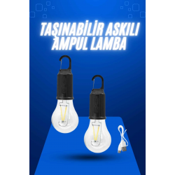 Mey İthalat® Askılı Kırılmaz Led Işık Kamp Bahçe Lambası Taşınabilir Led Ampul Şarjlı