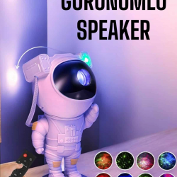 Mey İthalat® Astronot Bluetooth Hoparlör Gökyüzü Projektör Gece Lambası