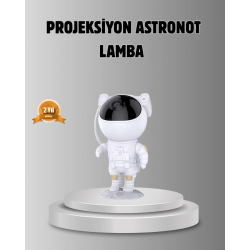 Mey İthalat® Astronot Galaksi Projeksiyon Lambası Bluetooth Bağlantılı ve Uzaktan Kontrollü